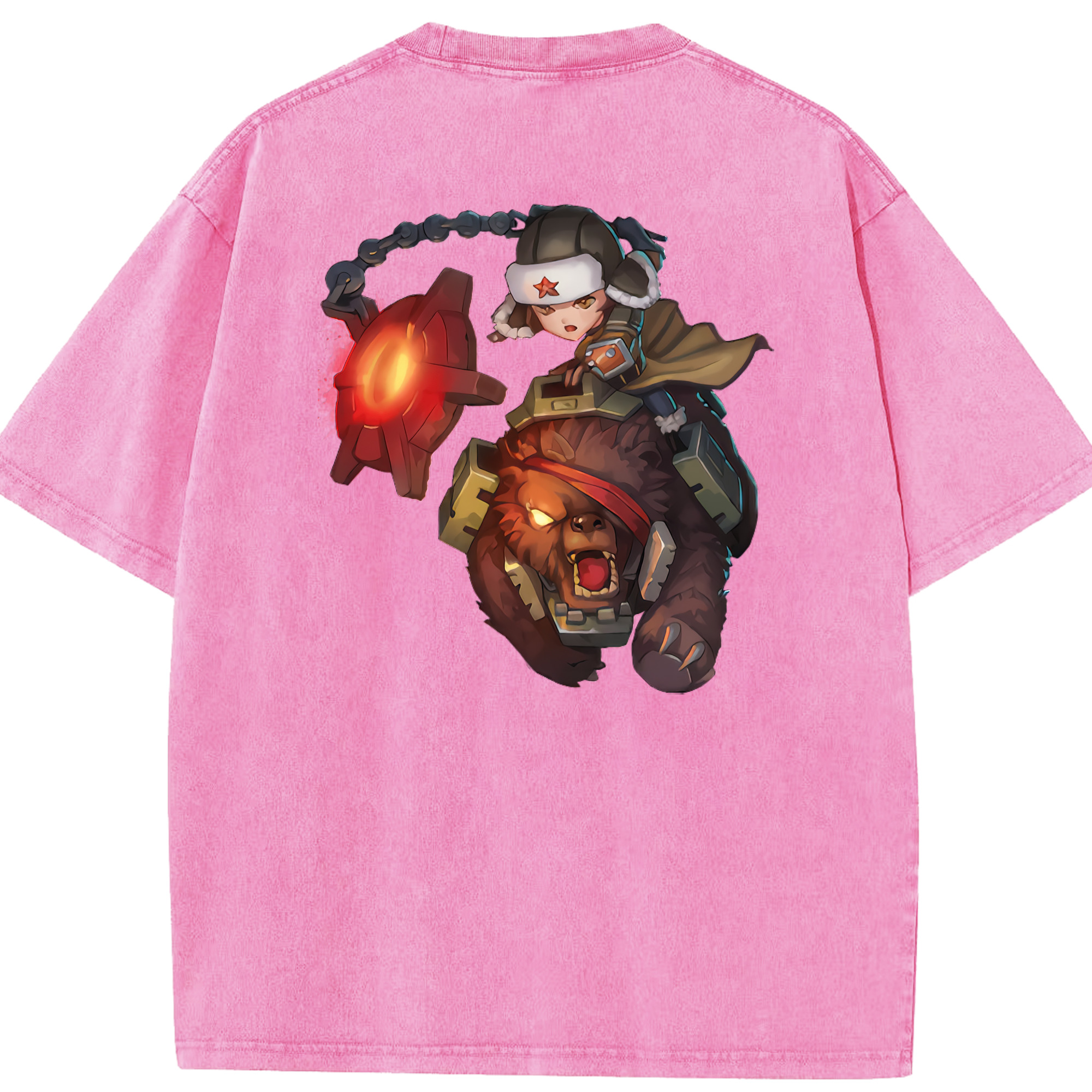 リーグ・オブ・レジェンド League of Legends LOL 綿100% ヴィンテージ風 半袖Tシャツ（背面プリント）